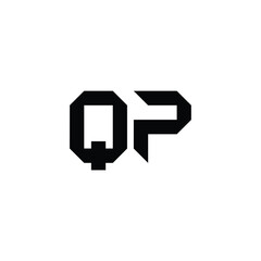 QP monogram logo design letter text name symbol monochrome logotype alphabet character simple logo