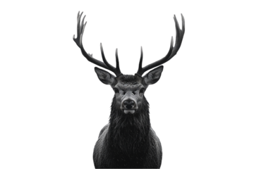 Majestic Stag Portrait A Black And White Close Up Of A Deer With