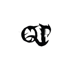 QP monogram logo design letter text name symbol monochrome logotype alphabet character simple logo