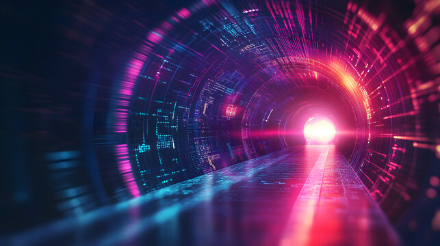 AI algorithm visualized as a pulsating 3D data cloud 