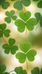 Soft and glowing shamrock background with a natural feel, festive St. Patrick’s Day