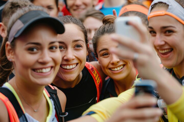 Happy Runners Taking a Selfie