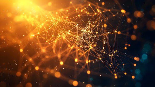 network structure with complex interconnected nodes and pathways 