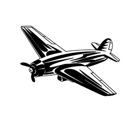 Aircraft, airplane, airline logo or label. Journey, air travel, airliner symbol. Vector illustration
