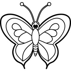 Heart-Inspired Butterfly Line Art Design