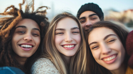 Young people hiking outdoors.