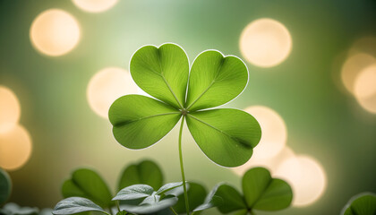 Soft and glowing shamrock background with a natural feel, festive St. Patrick’s Day