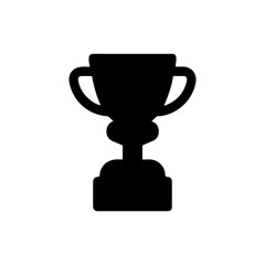 Black Trophy silhouette vector illustration on white background.