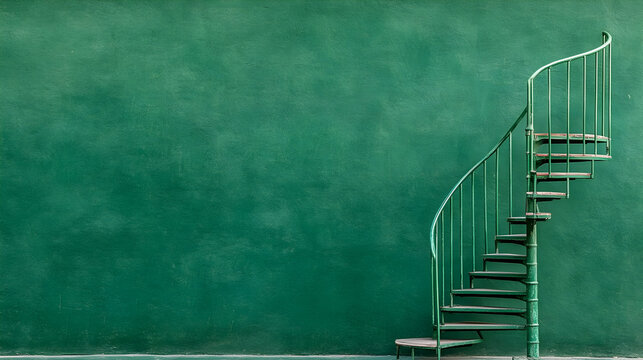 Green wall spiral staircase ascent