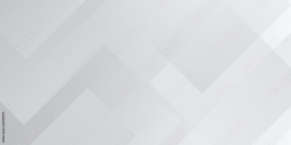 Aufkleber Modern Abstract white and gray transparent background with squares shapes.Space futuristic design concept.Decorative web layout or poster, banner. white paper texture Gray background .	