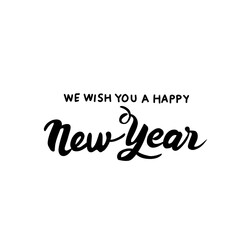 Happy new year typography signs