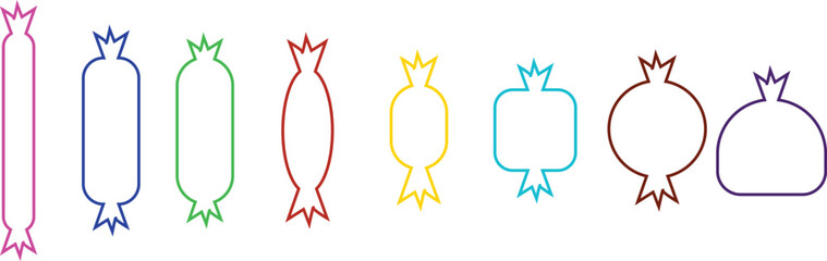 Sweets and candy icon set. Chocolate bars, caramel, toffee and lollipop on sticks, marmalade bears. Confectionery shop elements for birthday kids present cartoon flat isolated vector collection.