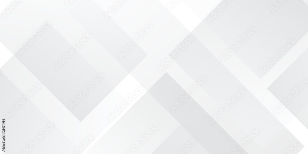 Poster Modern Abstract white and gray transparent background with squares shapes.Space futuristic design concept.Decorative web layout or poster, banner. white paper texture Gray background .	
