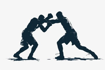 Fototapeta premium Dynamic Boxing Silhouette