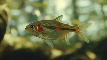 Fototapeta premium Colorful Freshwater Fish Swimming in a Natural Aquatic Habitat