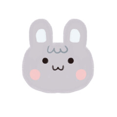 cute gray rabbit illustration