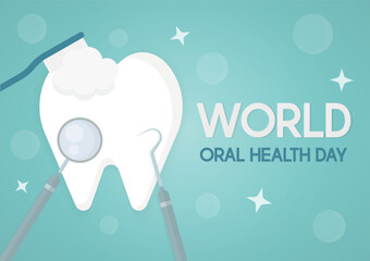 world oral health day illustrator vector poster