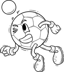 Playful Cartoon Soccer Ball Character