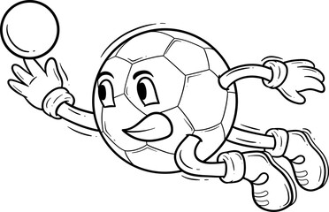 Playful Cartoon Soccer Ball Character