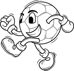 Playful Cartoon Soccer Ball Character