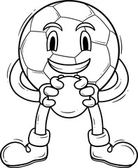 Playful Cartoon Soccer Ball Character