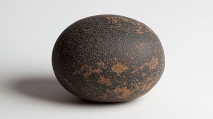 Unique Dark Stone Egg with Textured Surface and Earthy Tones