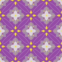 Purple butterfly &floral seamless pattern