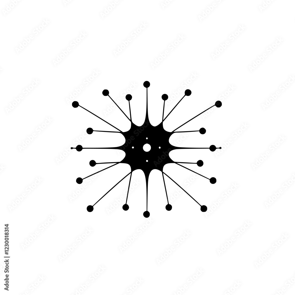 Poster futuristic hologram design with radial lines and connected dots showcasing advanced vfx and hud elem
