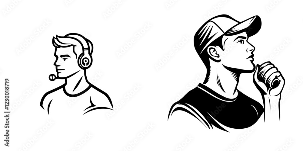 Poster dynamic representations of futuristic characters engaged in communication and strategy development