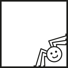 Funny crawling spider. Vector illustration.