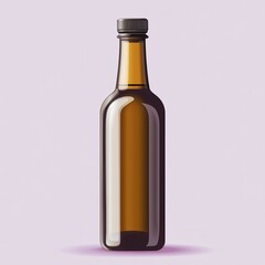 Amber Glass Bottle Packaging Mockup for Beer, Wine, or Olive Oil Product Showcase.