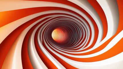 Fototapeta premium Spiraling Red and White Tunnel with Dynamic Patterns and Gradients Creating an Abstract Visual Depth Effect