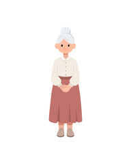 Grandma. Old woman. Vector illustration on a white background.