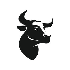 Head bull logo mascot design template