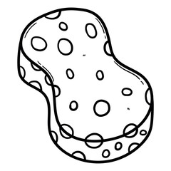 Hand drawn doodle scouring pad on white background.
