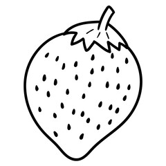 Hand drawn doodle strawberry on white background.