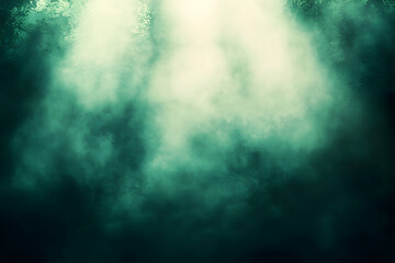 Obraz premium Mystic Green Fog Forest Background