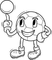 Playful Cartoon Soccer Ball Character