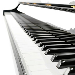 Naklejka premium Close-Up of Piano Keys Highlighting White and Black Keys