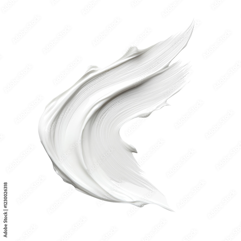 Poster A digitally rendered image showcases a flowing white cream swirl against a black background.  The texture is smooth and glossy.