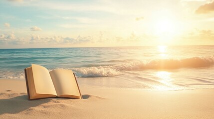 Beach tranquility, digital nomad lifestyle, eBook sales on tablet, financial independence, serene coastal environment