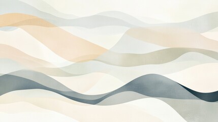 Abstract landscape of flowing, pastel-colored waves.