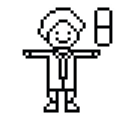 Cute pixel cartoon 8bit character man doctor or scientist game care for decoration pharmacist male doctor uniform in hospital 8 bit male pixel art game 8bit png vector.