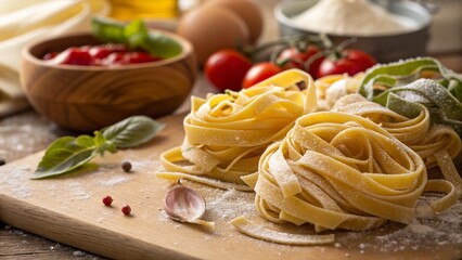 Close-up Macro Shot of Delicious Homemade Italian Pasta