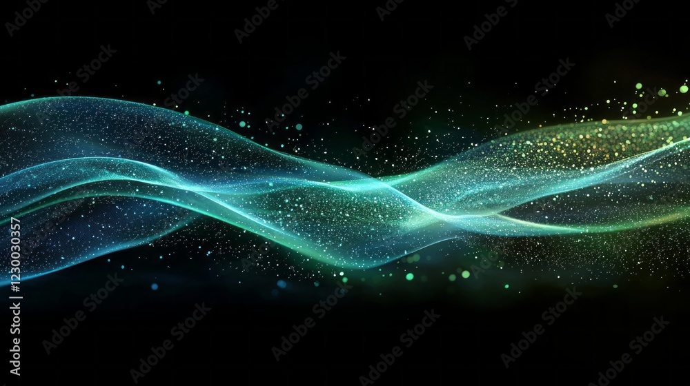 Poster A tapestry of glowing neon colors weaves through a dark void, creating swirling patterns of light that evoke an otherworldly atmosphere of beauty and intrigue