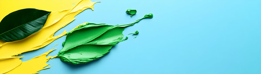 Green and Yellow Paint Abstract Illustration
