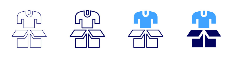 Charity clothes icon in 4 different styles. Thin Line, Line, Bold, and Bold Line. Duotone style. Editable stroke