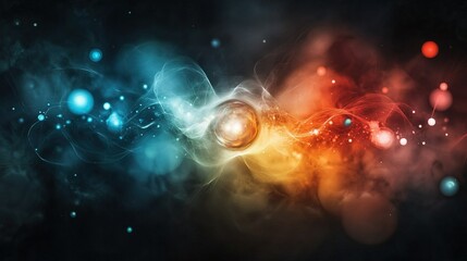 Fototapeta premium Vibrant depiction of quantum entanglement, showcasing intricate connections, dynamic colors, and the essence of quantum computing concepts