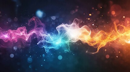 Fototapeta premium Vibrant Abstract Representation of Quantum Entanglement, Exploring Quantum Computing Through Dynamic Color Patterns and Scientific Concepts