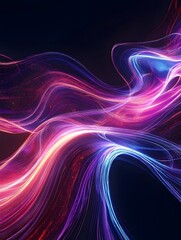 Obraz premium Vibrant Abstract Light Trails in a Dark Background with Neon Colors